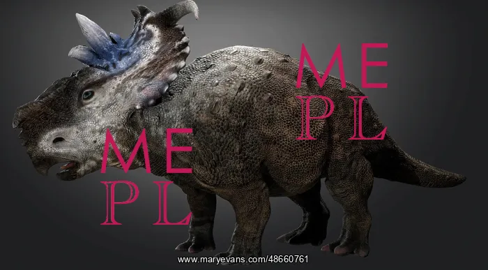 : Pachyrhinosaur dinosaur, side view on gray background : Pachyrhinosaur dinosaur, side view on gray background