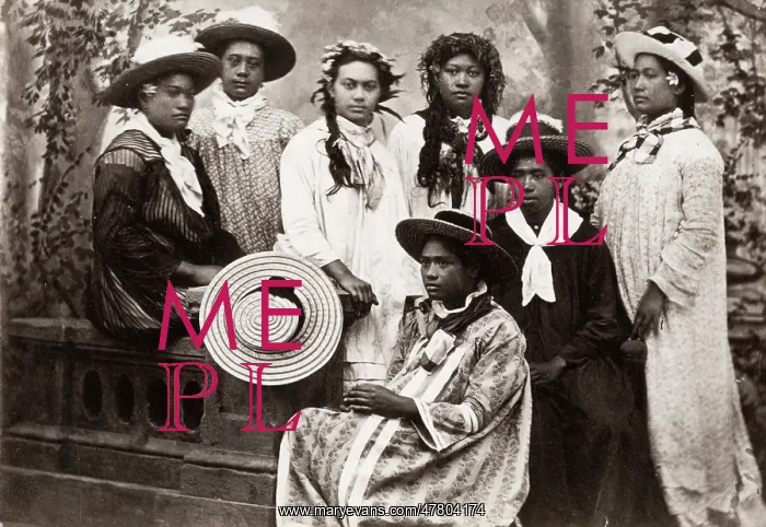 : Pacific Islands, Oceania: group portrait, likely Tahiti : Pacific Islands, Oceania: group portrait, likely Tahiti