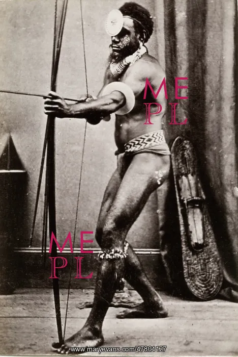: Pacific Islands, Oceania: warrior with bow and arrow : Pacific Islands, Oceania: warrior with bow and arrow