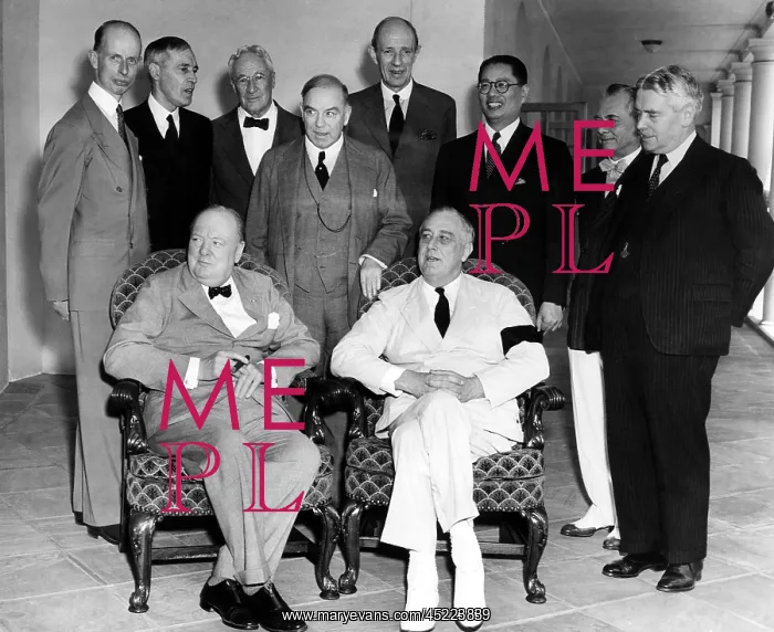 : The Pacific War Council, front, l-r: Winston ? : The Pacific War Council, front, l-r: Winston ?