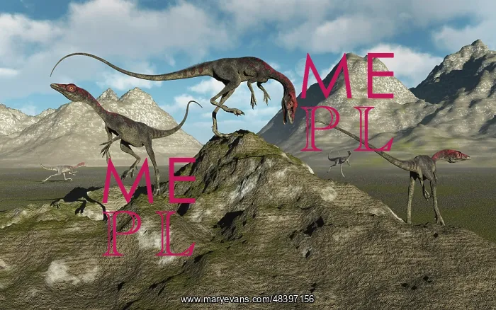 : A pack of carnivorous Compsognathus dinosaurs : A pack of carnivorous Compsognathus dinosaurs