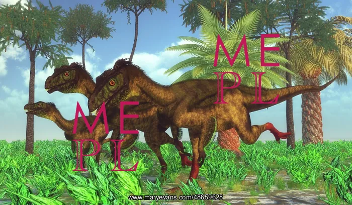 : A pack of carnivorous Ornitholestes dinosaurs : A pack of carnivorous Ornitholestes dinosaurs