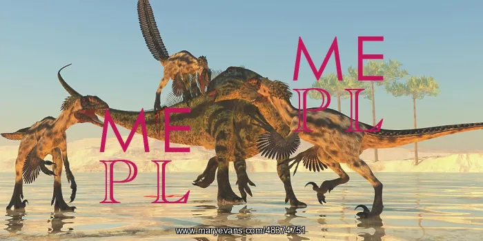 : A pack of Deinonychus dinosaurs attack a Tenontosaurus : A pack of Deinonychus dinosaurs attack a Tenontosaurus