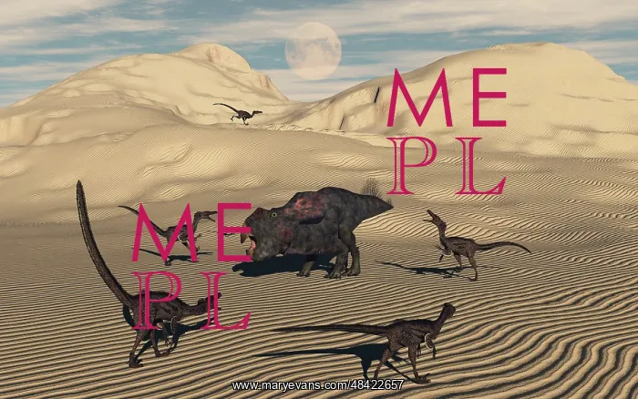 : A pack of Velociraptors encircling a lone Protoceratops : A pack of Velociraptors encircling a lone Protoceratops