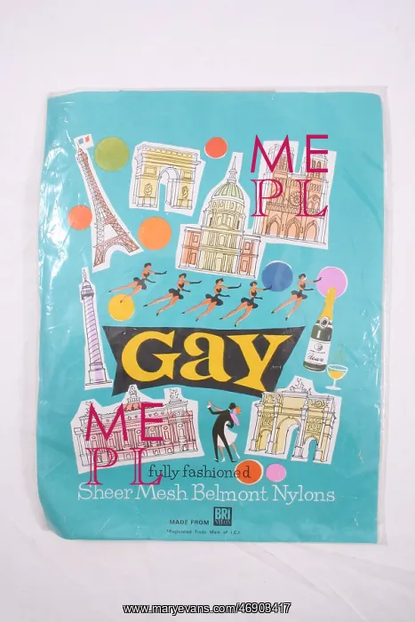 : Packaging for Gay Sheer Mesh Belmont Nylons : Packaging for Gay Sheer Mesh Belmont Nylons