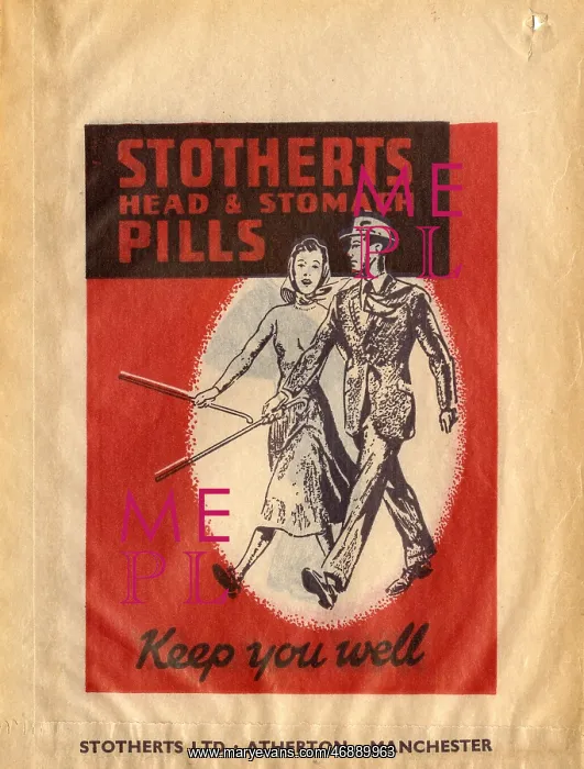 : Packaging for Stotherts Head & Stomach Pills : Packaging for Stotherts Head & Stomach Pills
