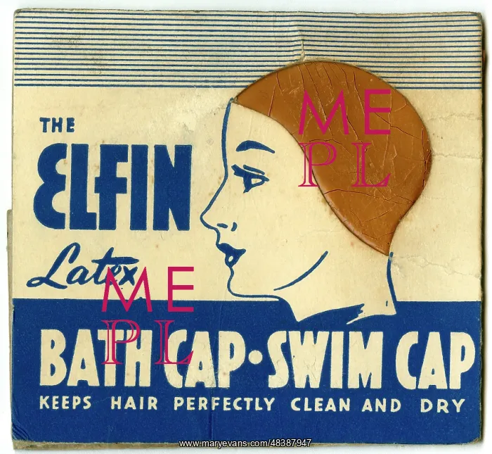 : Packet design, Elfin Latex Bath Cap - Swim Cap : Packet design, Elfin Latex Bath Cap - Swim Cap