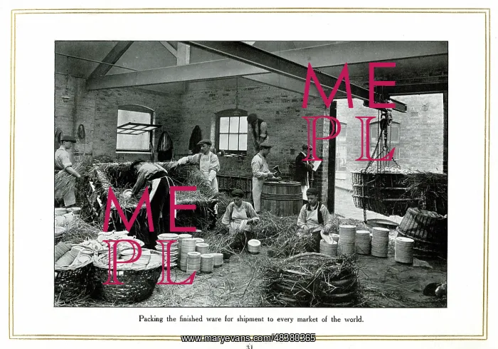 : Packing the finished ware for shipment, Alfred Meakin : Packing the finished ware for shipment, Alfred Meakin
