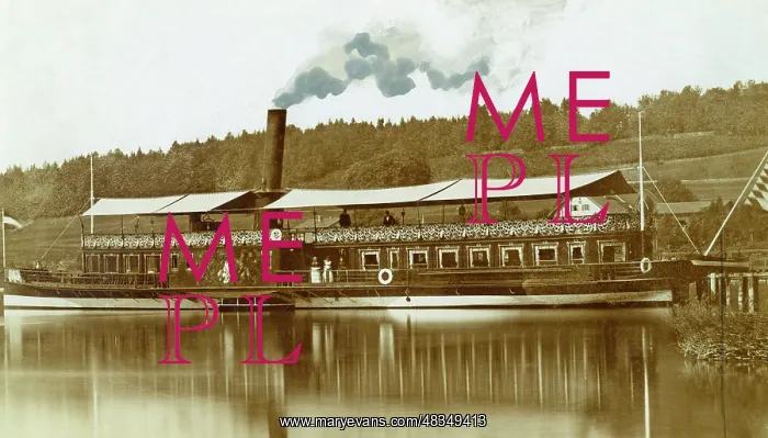 : Paddle steamer Luitpold, around 1900 : Paddle steamer Luitpold, around 1900