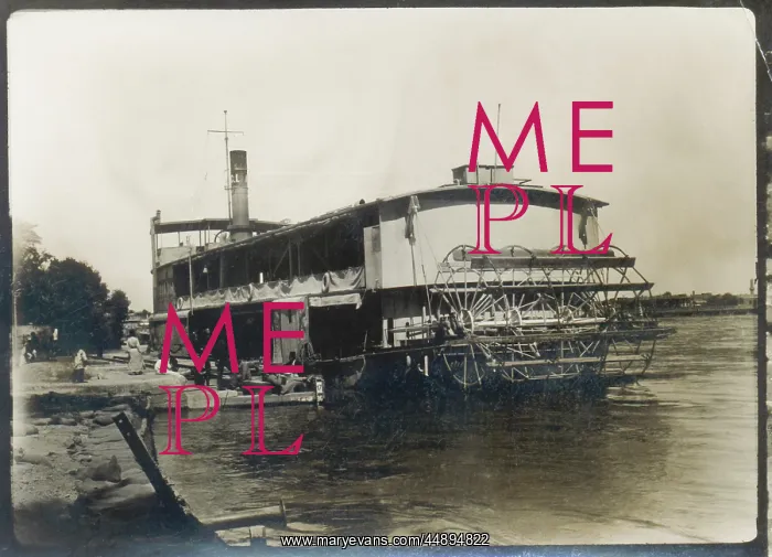 : Paddle steamer moored : Paddle steamer moored