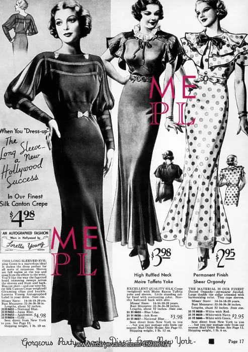 : A page from a 1935 Sears Roebuck catalog ? : A page from a 1935 Sears Roebuck catalog ?