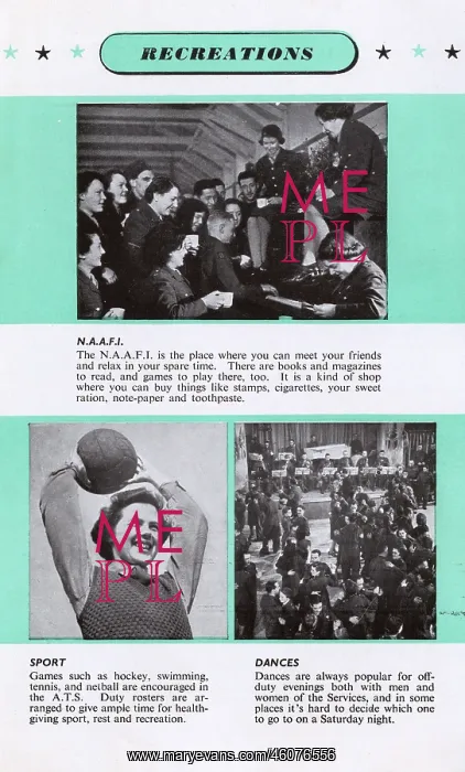 : Page in an ATS recruitment leaflet, WW2 : Page in an ATS recruitment leaflet, WW2