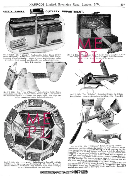 : Page from catalogue of safety razors : Page from catalogue of safety razors