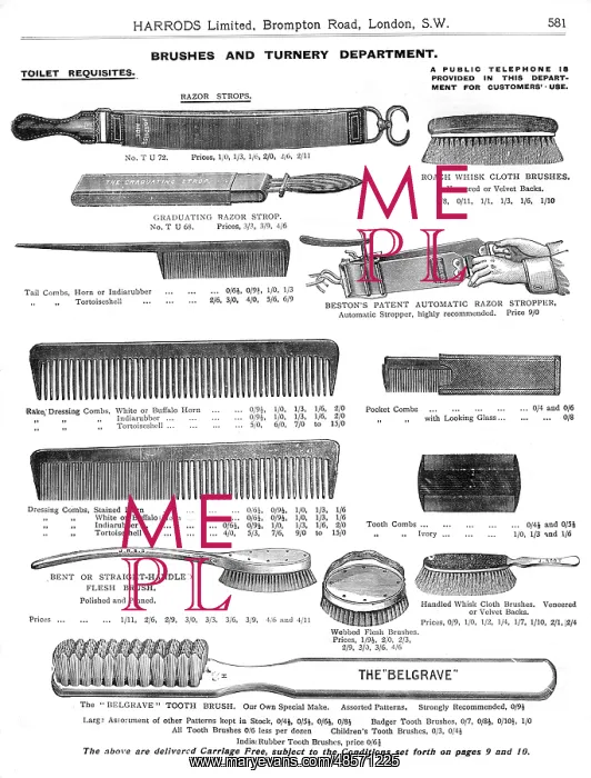 : Page from catalogue of toilet requisites : Page from catalogue of toilet requisites