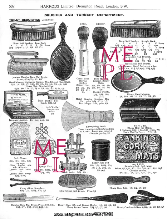 : Page from catalogue of toilet requisites : Page from catalogue of toilet requisites
