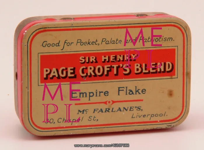 : Page Croft's Blend tobacco tin : Page Croft's Blend tobacco tin