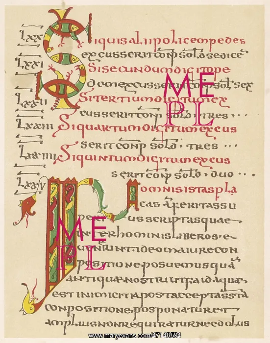 : Page from the Edict of the Lombard King Rothair : Page from the Edict of the Lombard King Rothair