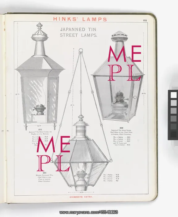: Page from Hinks Lamps catalogue : Page from Hinks Lamps catalogue