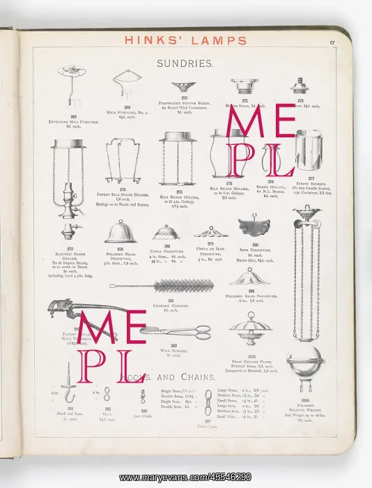 : Page from Hinks Lamps catalogue : Page from Hinks Lamps catalogue