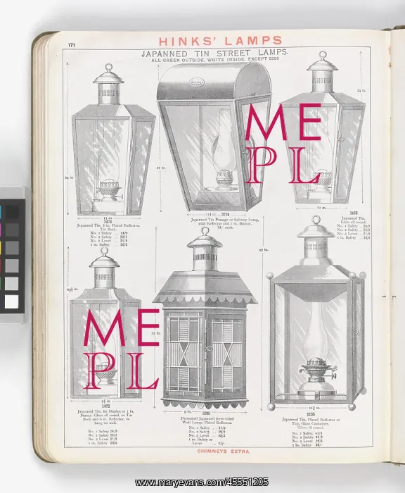 : Page from Hinks Lamps catalogue : Page from Hinks Lamps catalogue