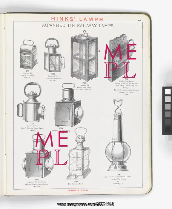 : Page from Hinks Lamps catalogue : Page from Hinks Lamps catalogue
