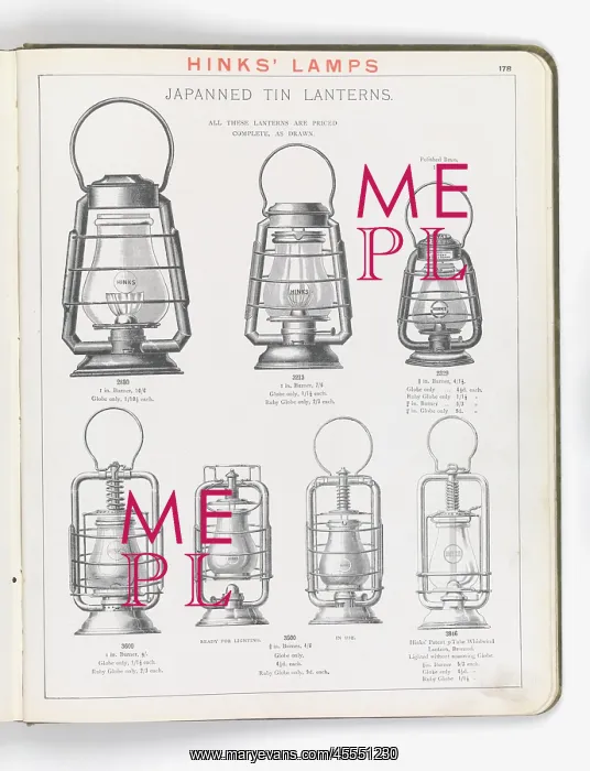 : Page from Hinks Lamps catalogue : Page from Hinks Lamps catalogue