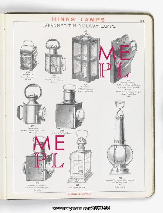 : Page from Hinks Lamps catalogue : Page from Hinks Lamps catalogue