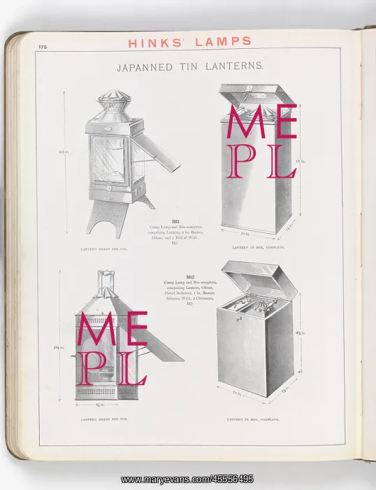: Page from Hinks Lamps catalogue : Page from Hinks Lamps catalogue