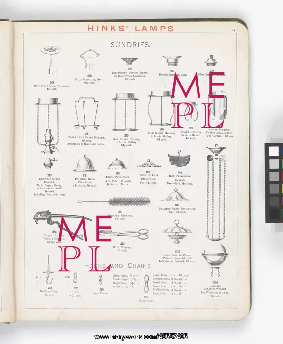 : Page from Hinks Lamps catalogue : Page from Hinks Lamps catalogue