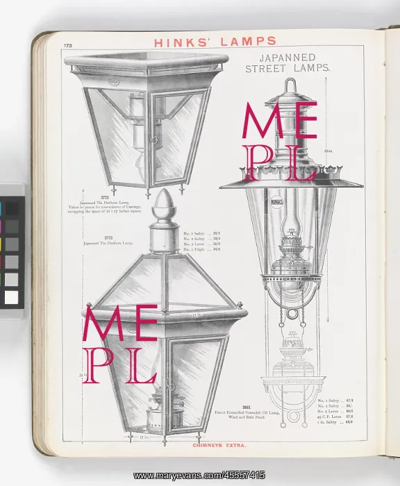: Page from Hinks Lamps catalogue : Page from Hinks Lamps catalogue