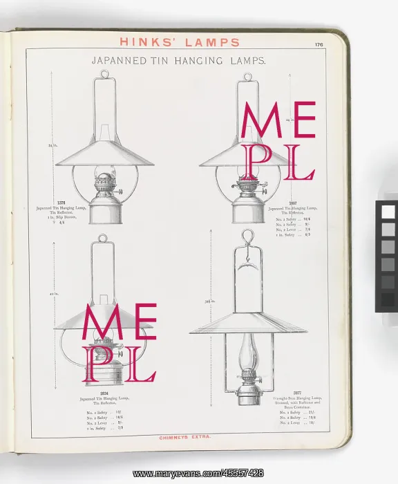 : Page from Hinks Lamps catalogue : Page from Hinks Lamps catalogue