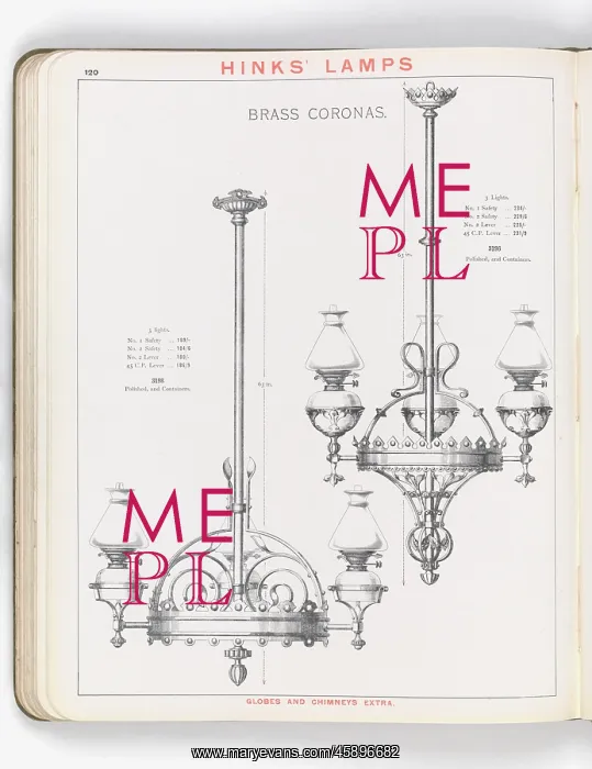 : Page from Hinks Lamps catalogue : Page from Hinks Lamps catalogue