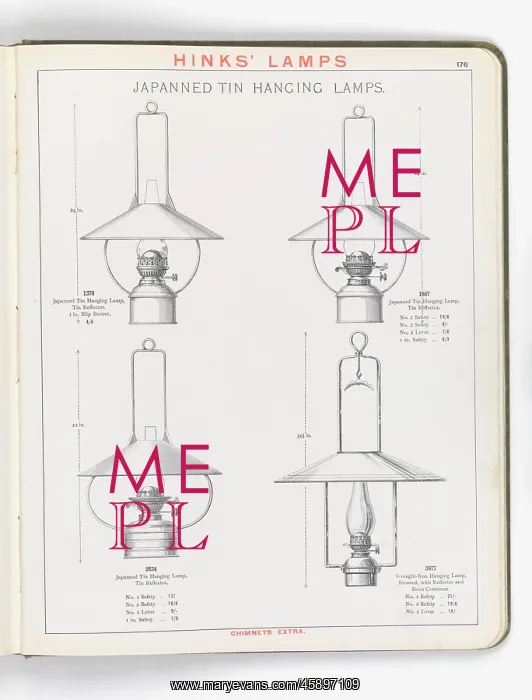 : Page from Hinks Lamps catalogue : Page from Hinks Lamps catalogue
