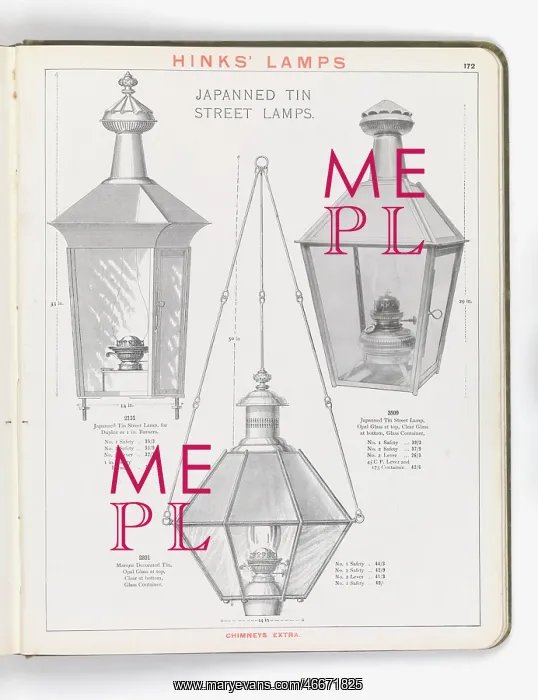 : Page from Hinks Lamps catalogue : Page from Hinks Lamps catalogue