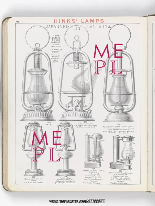 : Page from Hinks Lamps catalogue : Page from Hinks Lamps catalogue