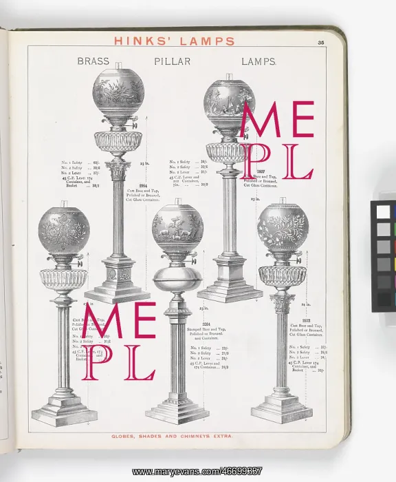 : Page from Hinks Lamps catalogue : Page from Hinks Lamps catalogue