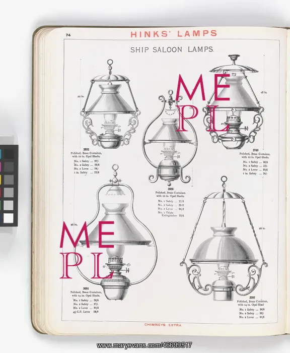 : Page from Hinks Lamps catalogue : Page from Hinks Lamps catalogue