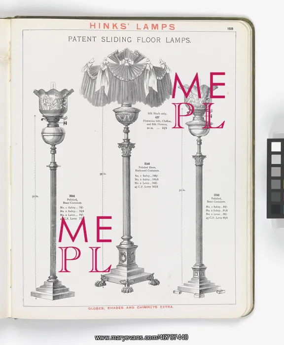 : Page from Hinks Lamps catalogue : Page from Hinks Lamps catalogue