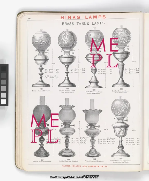 : Page from Hinks Lamps catalogue : Page from Hinks Lamps catalogue