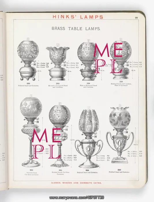 : Page from Hinks Lamps catalogue : Page from Hinks Lamps catalogue