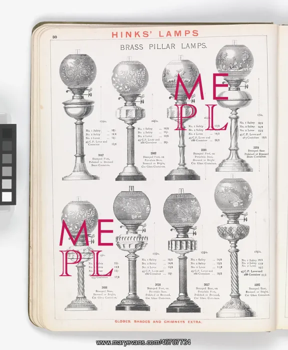 : Page from Hinks Lamps catalogue : Page from Hinks Lamps catalogue