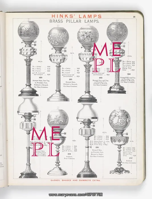 : Page from Hinks Lamps catalogue : Page from Hinks Lamps catalogue
