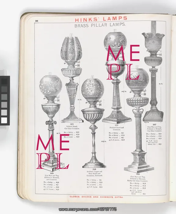 : Page from Hinks Lamps catalogue : Page from Hinks Lamps catalogue