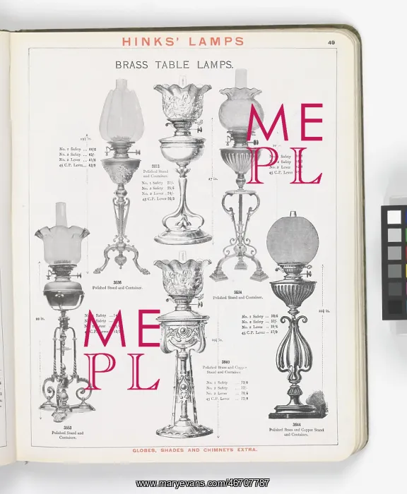 : Page from Hinks Lamps catalogue : Page from Hinks Lamps catalogue