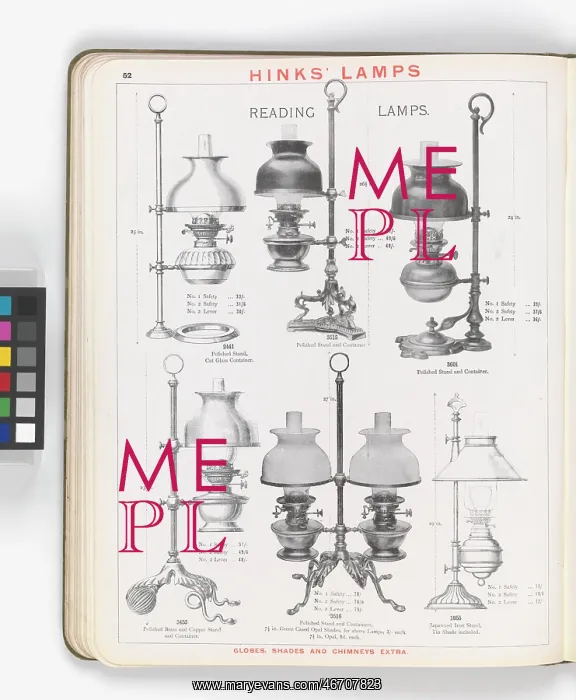 : Page from Hinks Lamps catalogue : Page from Hinks Lamps catalogue