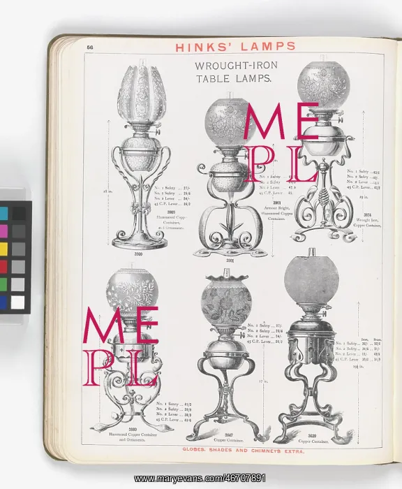 : Page from Hinks Lamps catalogue : Page from Hinks Lamps catalogue