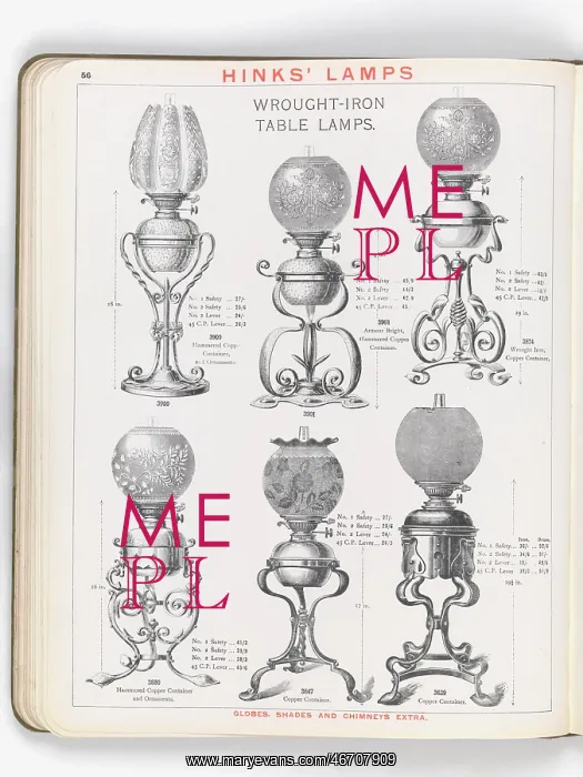 : Page from Hinks Lamps catalogue : Page from Hinks Lamps catalogue