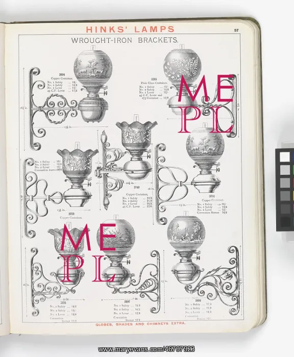 : Page from Hinks Lamps catalogue : Page from Hinks Lamps catalogue