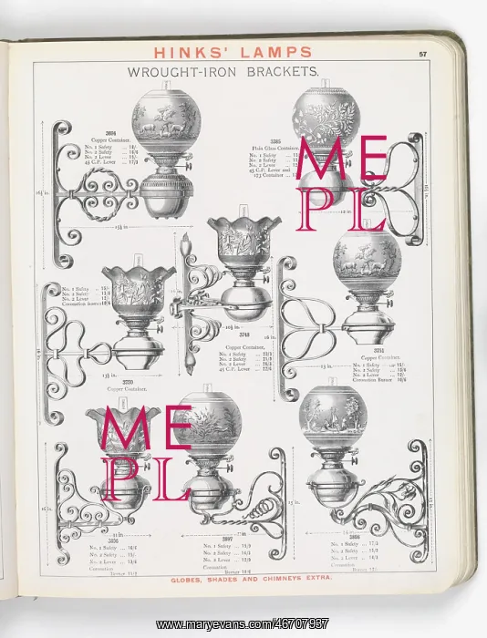 : Page from Hinks Lamps catalogue : Page from Hinks Lamps catalogue