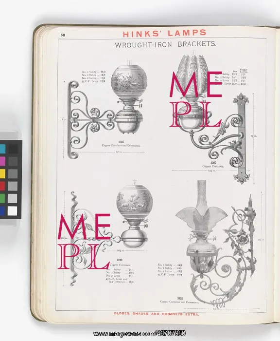 : Page from Hinks Lamps catalogue : Page from Hinks Lamps catalogue